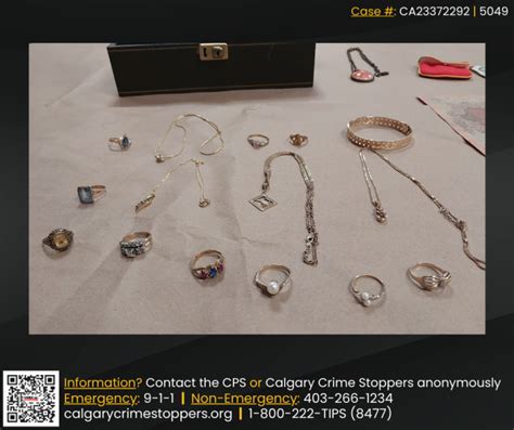 Seeking public assistance to return stolen jewelry to rightful owners